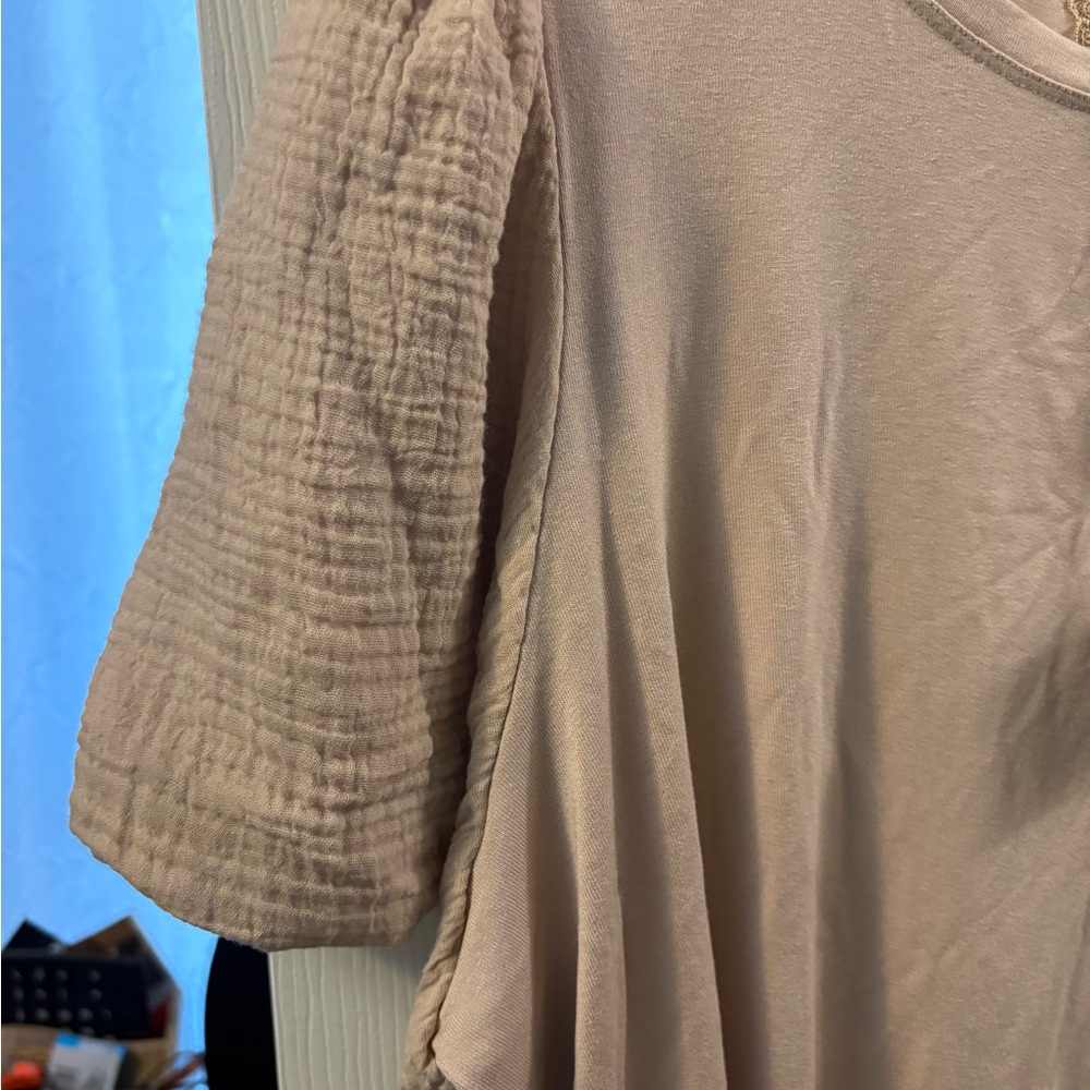 Cupio Beige Short Sleeve Top - Picture 5 of 11